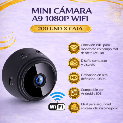 MINI CAMARA A9 1080P INALÁMBRICA WIFI SMART HOME VIGILANCIA